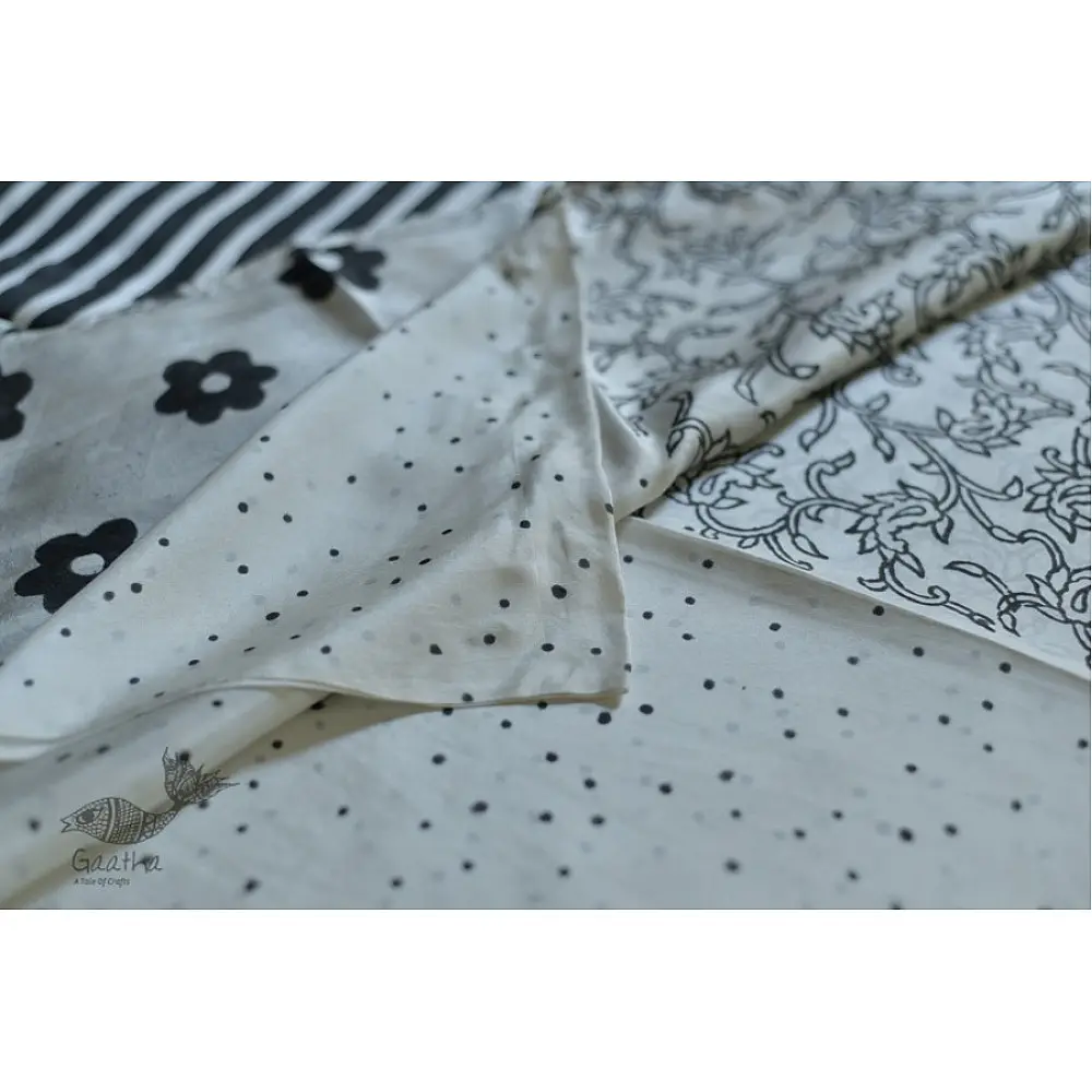 Handloom block printed Pure silk saree