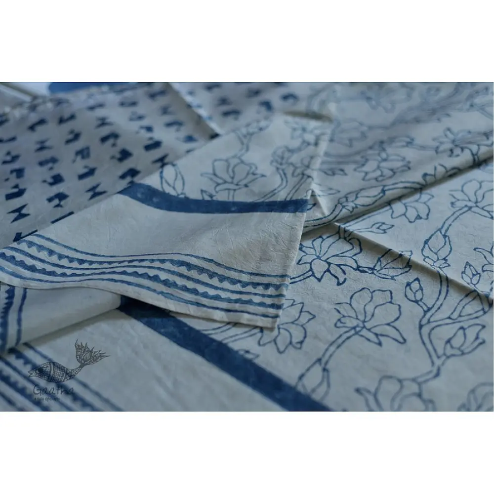 Handloom block printed Pure silk saree