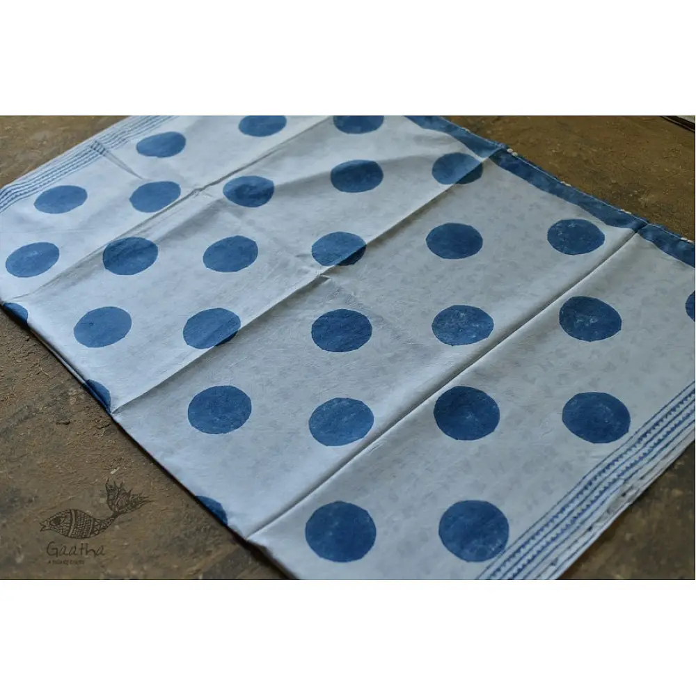 Handloom block printed Pure silk saree