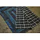 Handloom lndigo block printed cotton saree