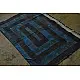 Handloom lndigo block printed cotton saree
