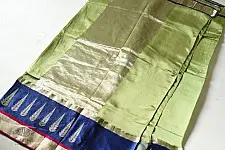 Vasudha | Handwoven Banarasi Saree - Parrot Green