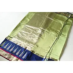Vasudha | Handwoven Banarasi Saree - Parrot Green
