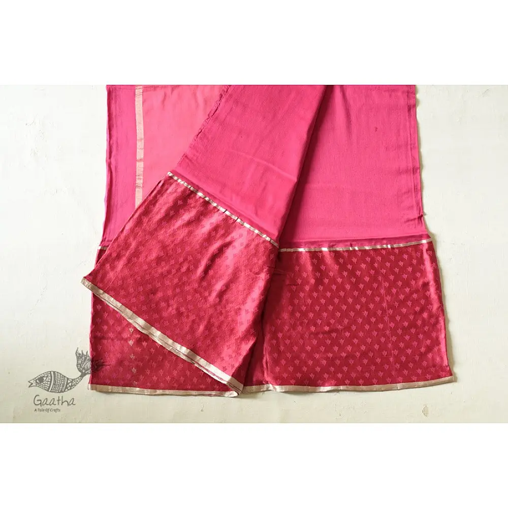 Buy Resham Zari - Banasari Silk saree Dark Pink