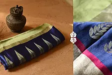 Vasudha | Handwoven Banarasi Saree - Parrot Green