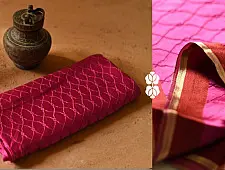 Vasudha | Handwoven Banarasi Saree - Rani Pink & Zari