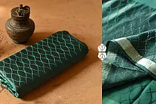 Vasudha | Handwoven Mashru Banarasi Saree - Green
