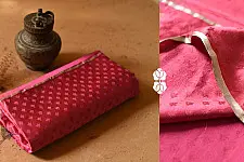 Vasudha | Resham Zari - Banasari Silk Cotton Saree - Dark Pink