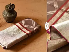 Vasudha | Banarasi Silk saree - Light Brown with Jaal  Zari 