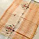 shop Handloom Linen Embroidered Saree - Light Orange