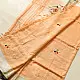 shop Handloom Linen Embroidered Saree - Light Orange
