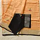 shop Handloom Linen Embroidered Saree - Light Orange