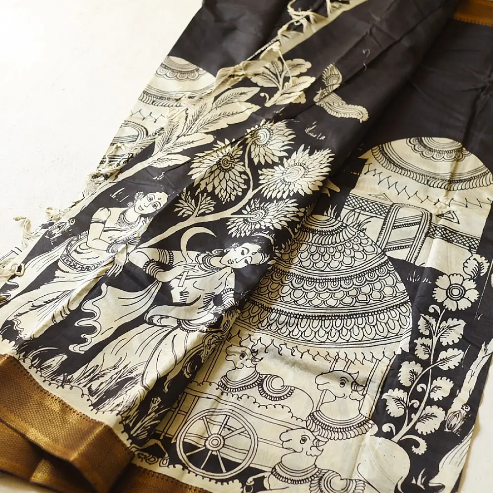 shop Handmade ~ Kalamkari Silk Saree