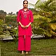 shop Hand Embroidered Chanderi - Tunic Paired with Straight Pant (Set of 2)