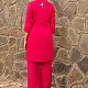 shop Hand Embroidered Chanderi - Tunic Paired with Straight Pant (Set of 2)