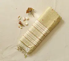 Kopal ❅ Handloom Linen Embroidered Saree - Light Yellow 