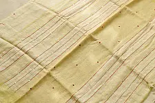 Kopal ❅ Handloom Linen Embroidered Saree - Light Yellow 