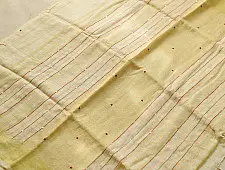 Kopal ❅ Handloom Linen Embroidered Saree - Light Yellow 
