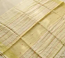 Kopal ❅ Handloom Linen Embroidered Saree - Light Yellow 