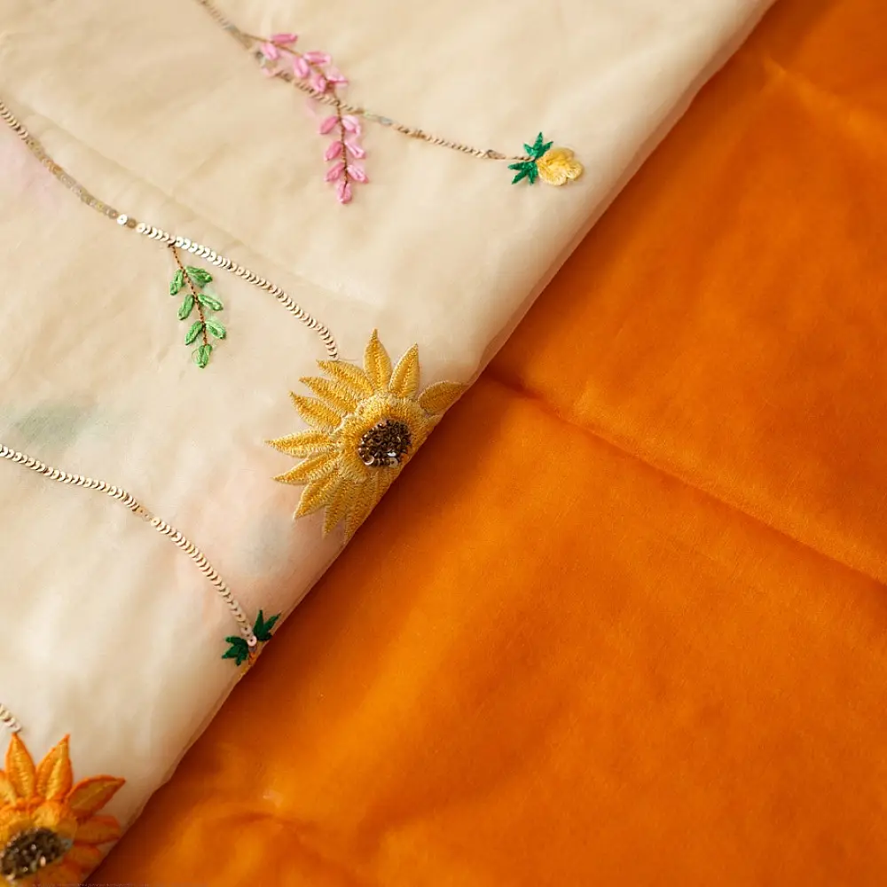 shop Organza Embroidered Saree