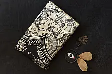 Kopal | Handmade ~ Kalamkari Silk Saree - Lotus