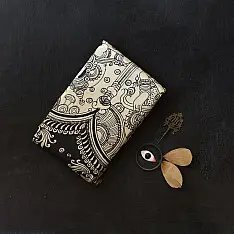 Kopal | Handmade ~ Kalamkari Silk Saree - Lotus