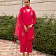shop Hand Embroidered Chanderi Kurta Set with Organza Dupatta