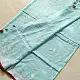 shop Handloom Linen Embroidered Saree - Sky Blue