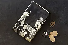 Kopal | Handmade ~ Kalamkari Silk Saree - Nandi