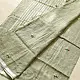shop Handloom Linen Embroidered Saree - Light Green