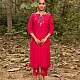 shop Hand Embroidered Chanderi Kurta Set With Contrast Organza Dupatta