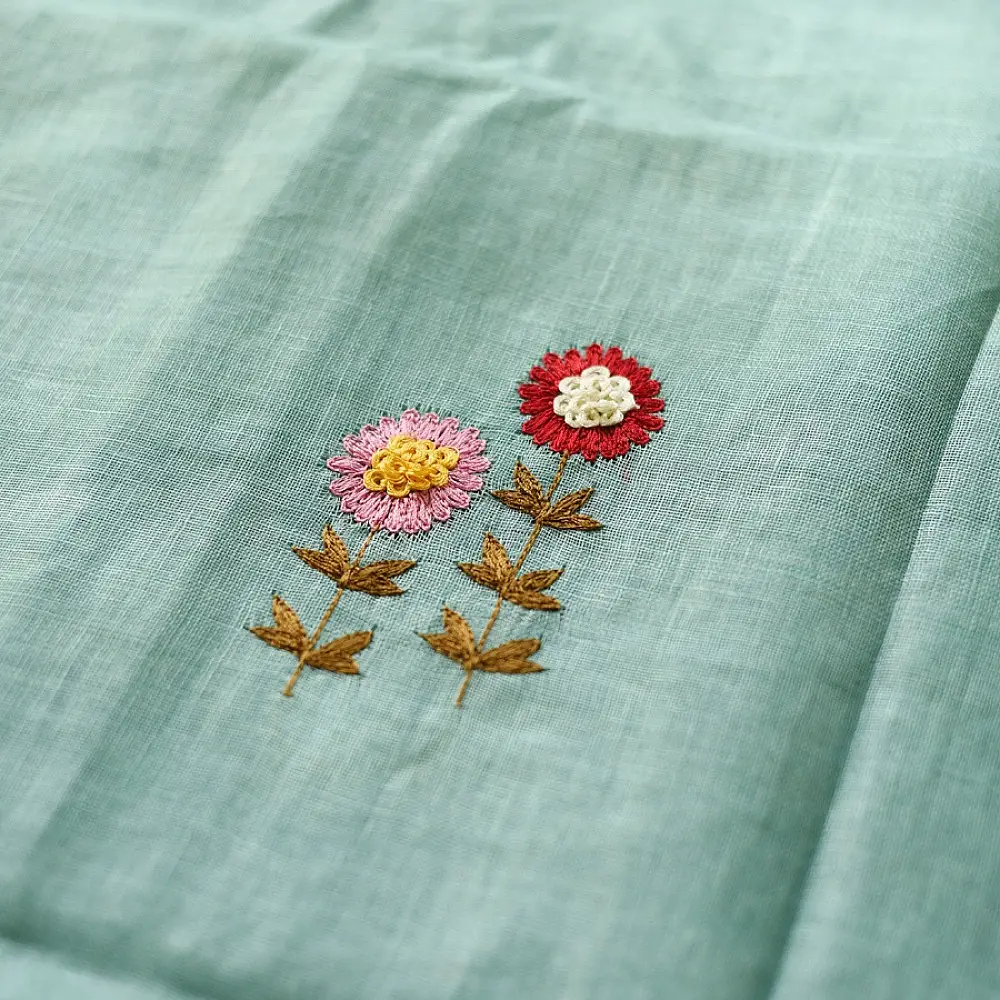 shop Handloom Linen - Embroidered Saree