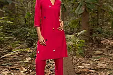 Advaya . अद्वया | Hand Embroidered Chanderi Silk Co-Ord Set