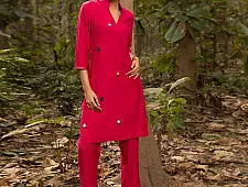 Advaya . अद्वया | Hand Embroidered Chanderi Silk Co-Ord Set