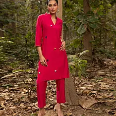 Advaya . अद्वया | Hand Embroidered Chanderi Silk Co-Ord Set