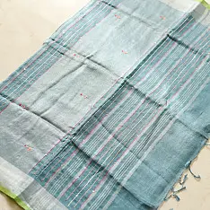 Kopal ❅ Handloom Linen Embroidered Saree