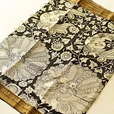Kopal | Handmade ~ Kalamkari Silk Saree - T