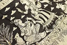 Kopal | Handmade ~ Kalamkari Silk Saree - Radha Krishna Pallu Motif