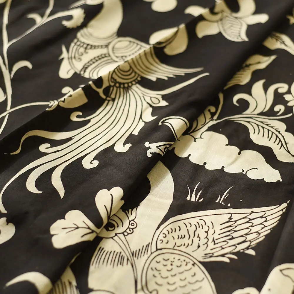 shop Handmade ~ Kalamkari Silk Saree -Radha Krishna Pallu Motif