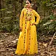 shop Hand Embroidered Chanderi -  Organza Jacket Set Paired with Silk Blouse Includes Wide Leg Pant (Set of 3)