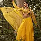 shop Hand Embroidered Chanderi -  Organza Jacket Set Paired with Silk Blouse Includes Wide Leg Pant (Set of 3)