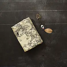 Kopal | Handmade ~ Kalamkari Silk Saree - Peacock & Peahen Pallu Motif