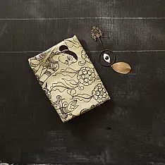 Kopal | Handmade ~ Kalamkari Silk Saree - Black & White
