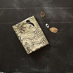 Kopal | Handmade ~ Kalamkari Silk Saree - Black & White