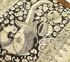 Kopal | Handmade ~ Kalamkari Silk Saree - Black & White