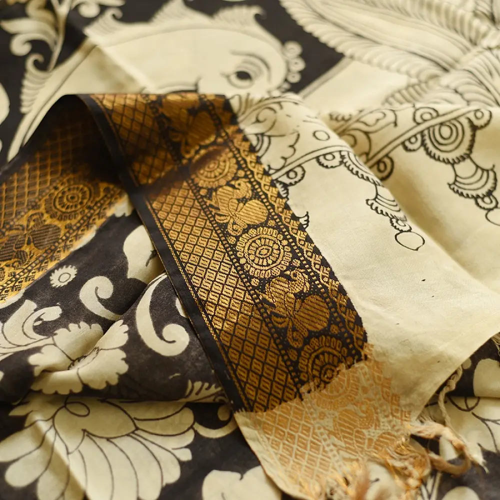 shop Handmade ~ Kalamkari Silk Saree