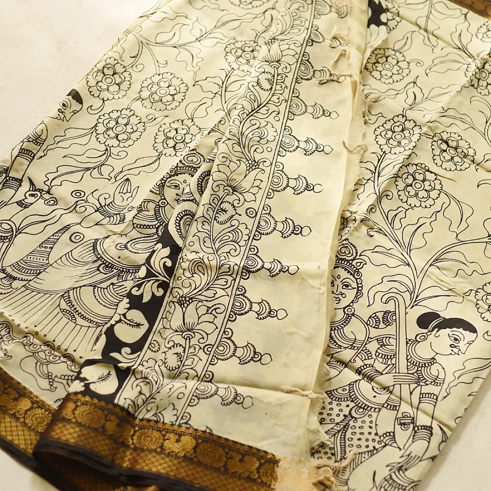 shop Handmade ~ Kalamkari Silk Saree