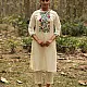 shop Hand Embroidered Chanderi Kurta Set with Contrast Organza Dupatta (Set of 3)