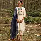 shop Hand Embroidered Chanderi Kurta Set with Contrast Organza Dupatta (Set of 3)