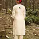 shop Hand Embroidered Chanderi Kurta Set with Contrast Organza Dupatta (Set of 3)
